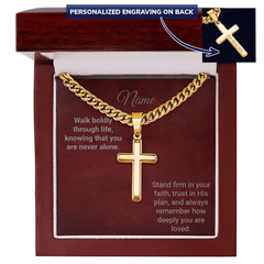 Engraved Cross with Cuban Chain - The Best Shop 4U