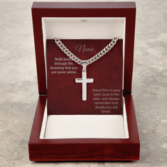 Engraved Cross with Cuban Chain - The Best Shop 4U