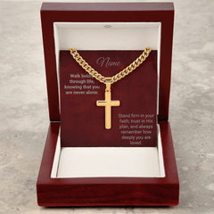 Engraved Cross with Cuban Chain - The Best Shop 4U