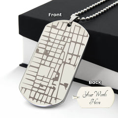 Engraved Map Dog Tag Necklace - The Best Shop 4U