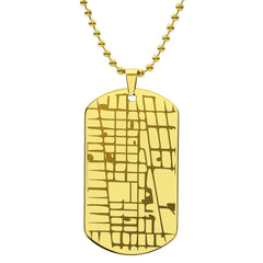 Engraved Map Dog Tag Necklace - The Best Shop 4U