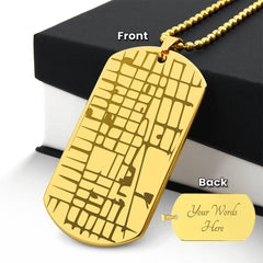 Engraved Map Dog Tag Necklace - The Best Shop 4U