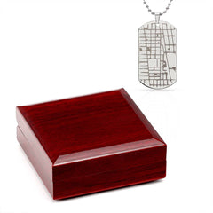 Engraved Map Dog Tag Necklace - The Best Shop 4U