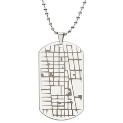 Engraved Map Dog Tag Necklace - The Best Shop 4U