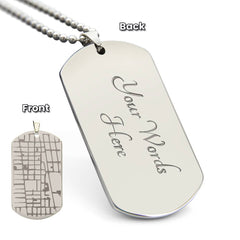 Engraved Map Dog Tag Necklace - The Best Shop 4U