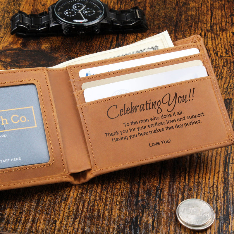 Engraved Men's Leather Wallet - The Best Shop 4U