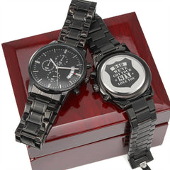 Engraved Watch We've Got Your Six (Charcoal Black) – Men's Watch - The Best Shop 4U