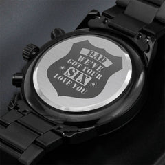 Engraved Watch We've Got Your Six (Charcoal Black) – Men's Watch - The Best Shop 4U