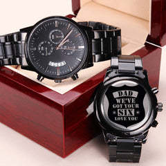 Engraved Watch We've Got Your Six (Charcoal Black) – Men's Watch - The Best Shop 4U