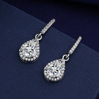Fashion Drop Shape Ear Studs Micro Inlaid Zircon Earrings - The Best Shop 4U
