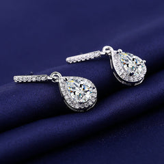 Fashion Drop Shape Ear Studs Micro Inlaid Zircon Earrings - The Best Shop 4U