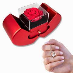 Forever Love Necklace and Red Heart Rose Box - The Best Shop 4U