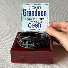 Hold Tightly - Cross Leather Bracelet - The Best Shop 4U