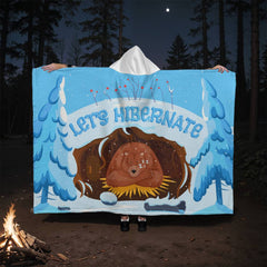 Let's Hibernate – Hooded Sherpa Fleece Blanket - The Best Shop 4U