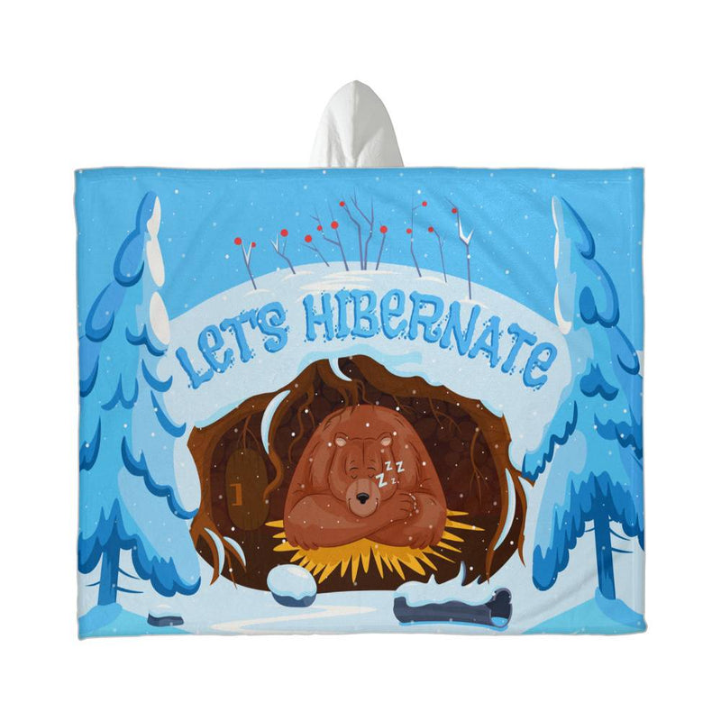 Let's Hibernate – Hooded Sherpa Fleece Blanket - The Best Shop 4U