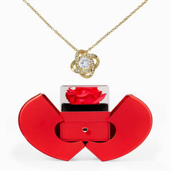 Love Knot Necklace and Red Heart Rose Box - The Best Shop 4U