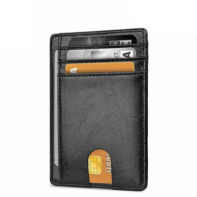 Mens Leather Slim Wallet, Credit Card Holder, RFID Blocking, Pocket ID - The Best Shop 4U