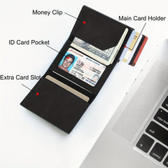 Men's Wallet With Airtag Card Slot, RFID Anti-theft, Credit Card Smart Pop-up, Tri-fold Wallet - The Best Shop 4U
