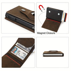 Men's Wallet With Airtag Card Slot, RFID Anti-theft, Credit Card Smart Pop-up, Tri-fold Wallet - The Best Shop 4U
