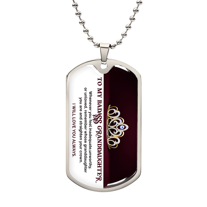 My Badass Granddaughter - Dog Tag Necklace - The Best Shop 4U