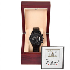My Husband My Love - Black Chronograph Watch - The Best Shop 4U
