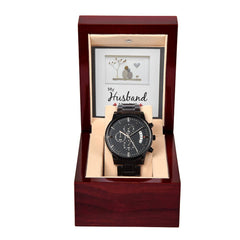 My Husband My Love - Black Chronograph Watch - The Best Shop 4U