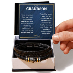 Never Forget Love You Forever (To My Grandson) – Bracelet - The Best Shop 4U