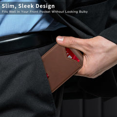 Real Leather Wallet For Men, Slim Bifold Wallet, Minimalist Front Pocket Design, RFID Mens Wallet - The Best Shop 4U