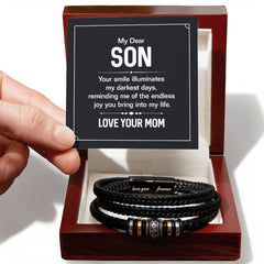 Son, Your Smile - Mens Leather Bracelet - The Best Shop 4U