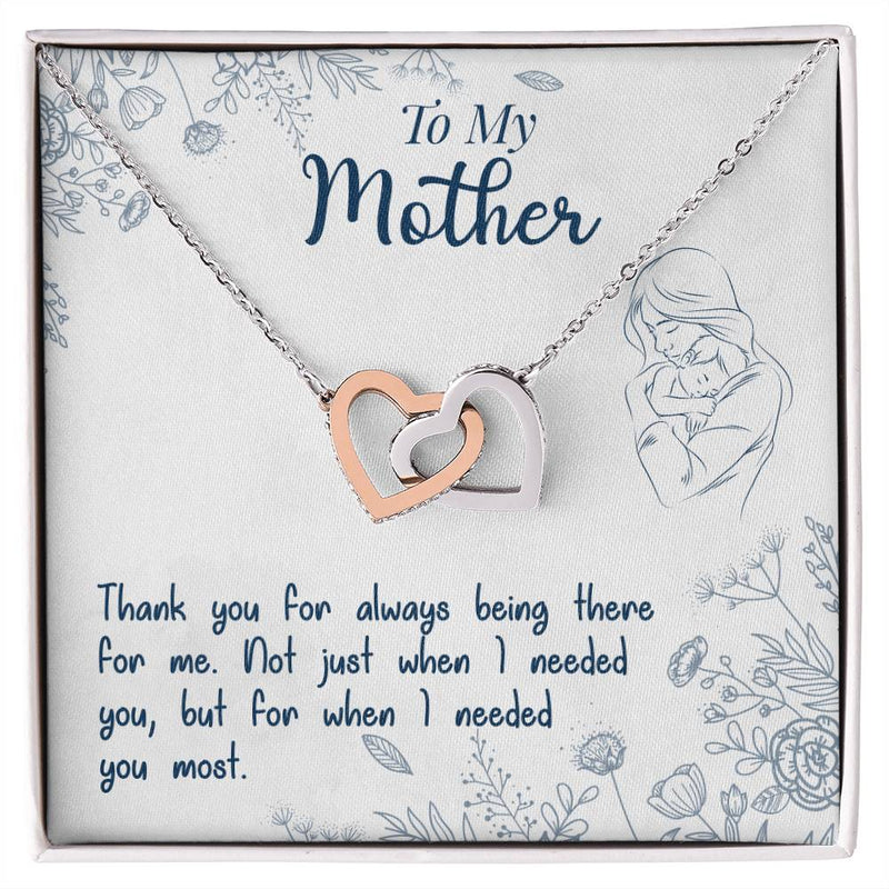 Thank You For Always Being There - Interlocking Hearts Necklace - The Best Shop 4U