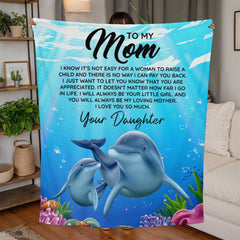 To Mom I Know It's Not Easy – Jersey Fleece Blanket - The Best Shop 4U
