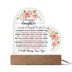 To My Beautiful Daughter – Acrylic Heart Plaque - The Best Shop 4U