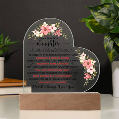 To My Beautiful Daughter – Acrylic Heart Plaque - The Best Shop 4U