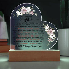To My Beautiful Daughter – Acrylic Heart Plaque - The Best Shop 4U