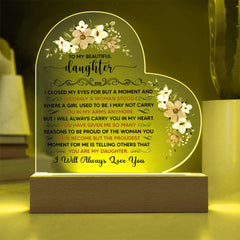 To My Beautiful Daughter – Acrylic Heart Plaque - The Best Shop 4U