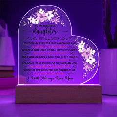 To My Beautiful Daughter – Acrylic Heart Plaque - The Best Shop 4U