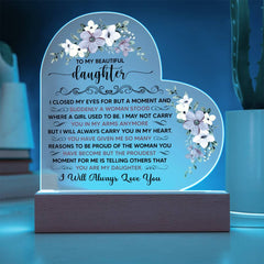 To My Beautiful Daughter – Acrylic Heart Plaque - The Best Shop 4U