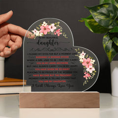To My Beautiful Daughter – Acrylic Heart Plaque - The Best Shop 4U