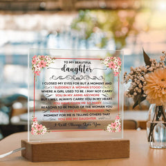 To My Beautiful Daughter – Acrylic Square - The Best Shop 4U