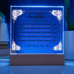 To My Beautiful Daughter – Acrylic Square - The Best Shop 4U
