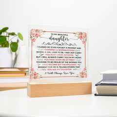 To My Beautiful Daughter – Acrylic Square - The Best Shop 4U