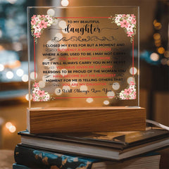 To My Beautiful Daughter – Acrylic Square - The Best Shop 4U