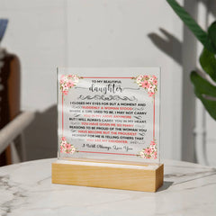 To My Beautiful Daughter – Acrylic Square - The Best Shop 4U