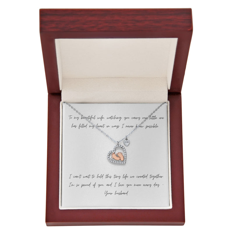 To My Beautiful Wife - Baby Feet Necklace - The Best Shop 4U