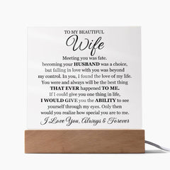 To My Beautiful Wife (Printed) – Acrylic Square - The Best Shop 4U
