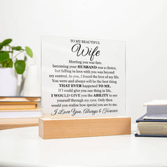 To My Beautiful Wife (Printed) – Acrylic Square - The Best Shop 4U