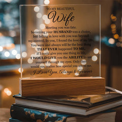 To My Beautiful Wife (Printed) – Acrylic Square - The Best Shop 4U