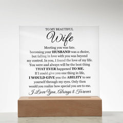 To My Beautiful Wife (Printed) – Acrylic Square - The Best Shop 4U
