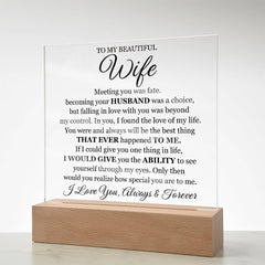 To My Beautiful Wife (Printed) – Acrylic Square - The Best Shop 4U