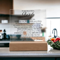 To My Beautiful Wife (Printed) – Acrylic Square - The Best Shop 4U